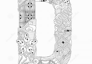 Letter D Coloring Pages for Adults Letter D for Coloring Vector Decorative Zentangle Object