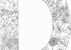 Letter D Coloring Pages for Adults Letter D with Plants Coloring Page