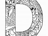 Letter D Coloring Pages for Adults Letter D Zentangle Coloring Page