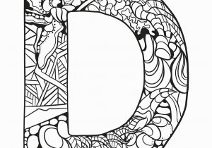 Letter D Coloring Pages for Adults Letter D Zentangle Coloring Page