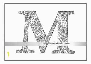 Letter M Coloring Pages for Adults Adult Coloring Book Zentangle Alphabet Letter M
