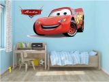 Lightning Mcqueen Wall Mural Disney Decals Lightning Mcqueen Wall Decal Game Room Cars Decals Cars Wall Designs Cars Wall Murals Lightning Mcqueen Art Cars Cars 2