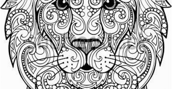 Lion Head Coloring Pages Hand Drawn Doodle Zentangle Lion Illustration Decorative