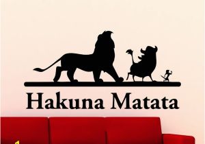 Lion King Wall Mural Sticker 2019 Famous Movie Hakuna Matata Lion King Wall Sticker Cartoon Vinyl Decal Home Nursery Room Decoration Children Boys Retro Art Mural Sh From