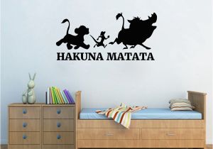 Lion King Wall Mural Sticker Hakuna Matata Wall Sticker Lion King Vinyl Decal Sticker Cartoons Wall Art Kids Room Decor Housewares Bedroom Decor