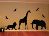 Lion King Wall Mural Sticker Safari Animals Giraffe Lion Elephant Birds Design Animal