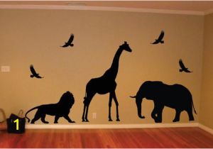 Lion King Wall Mural Sticker Safari Animals Giraffe Lion Elephant Birds Design Animal