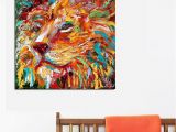 Lion King Wall Mural Sticker the Colorful Lion King Painting Wall Art Home Decor Modern Canvas Print No Frame for Living Room Picture Canada 2019 From Wallstickerworld Cad $33 45