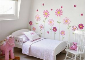 Little Girl Wall Murals Flower Wall Decal Daisy Wall Sticker Floral Wall Decor
