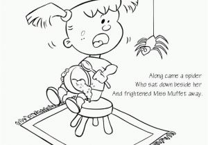 Little Miss Muffet Nursery Rhyme Coloring Page Little Miss Muffet Coloring Page Coloring Home