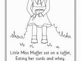 Little Miss Muffet Nursery Rhyme Coloring Page Nursery Rhyme Colouring Sheets Coloring Pages Sparklebox