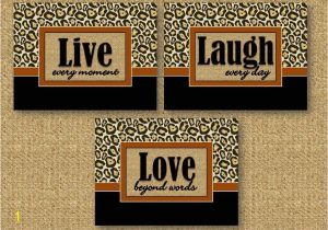 Live Laugh Love Wall Murals Leopard Cheetah Print Wall Art Room Decor Live Laugh Love