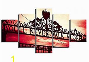 Liverpool Fc Wall Murals Uk Amazon for Living Room Wall Art 5 Panel Canvas
