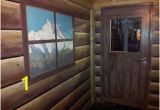 Log Cabin Wall Mural Log Cabin themed Wall Mural In Ice Rink Party Rooms