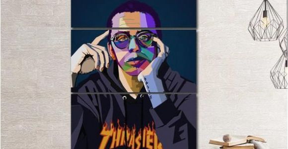 Logic Mural Logic Rapper Musicain Wpap Canvas Giclee Print Painting