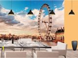 London Bridge Wall Mural London Wall Mural for Interior London Eye Wallpaper for Wall Decor London Wall Decal for Home London Wall Mural for Living Room Sku