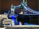 London Bridge Wall Mural Us $13 05 Off Niestandardowe 3d DuÅ¼y Mural Most London Bridge Pod PiÄknym ÅwiatÅa W Nocy Pok³j Dzienny Kanapa Tv Wall Sypialnia Tapeta W Tapety