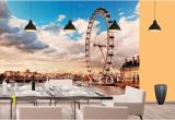 London Skyline Wall Mural London Wall Mural for Interior London Eye Wallpaper for Wall Decor London Wall Decal for Home London Wall Mural for Living Room Sku