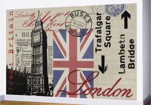 London Underground Wall Mural London Great Britain Big Ben Flag Collage Wall Mural