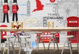 London Wall Mural Wallpaper London England Travel Red Art Wall Murals Wallpaper Decals