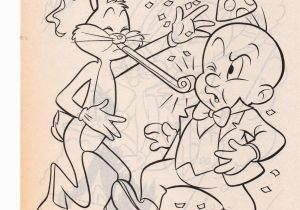 Looney Tunes Thanksgiving Coloring Pages Looney Tunes Bugs Bunny N Elmer Fudd Coloring Pages