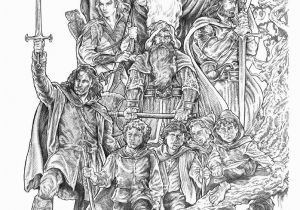 Lord Of the Rings Coloring Pages Lthe Pany Bw by Nachocastroviantart On