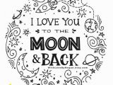 Love You to the Moon and Back Coloring Page I Love You to the Moon and Back Print Handlettered Print