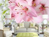 Make Your Own Mural Wallpaper Custom Mural Wallpaper Modern 3d Non Woven soft Case Lily Flower