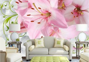 Make Your Own Mural Wallpaper Custom Mural Wallpaper Modern 3d Non Woven soft Case Lily Flower