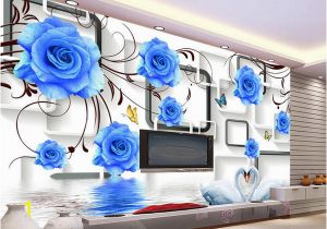 Make Your Own Wall Mural Photo Custom Any Size Blue Rose Swan 3d Tv Wall Mural 3d Wallpaper 3d Wall Papers for Tv Backdrop Wallpapers Widescreen Wallpapers Widescreen High