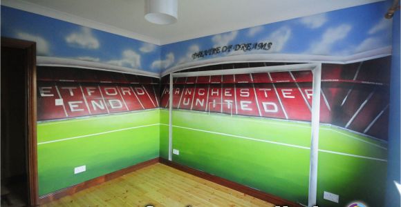 Manchester United Wall Mural Hand Painted Manchester United Old Trafford Kids Room Mural by