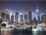 Manhattan Lights Wall Mural High Tech Reflections New York City Great Picture