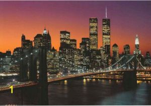 Manhattan Skyline Wall Mural Manhattan at Dusk Brooklyn Bridge Poster 24×36
