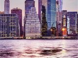 Manhattan Skyline Wall Mural Purple Manhattan Skyline Wall Mural