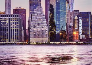 Manhattan Skyline Wall Mural Purple Manhattan Skyline Wall Mural