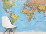 Map Wall Murals Uk White and Natural Colour World Map Mural