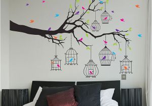 Marauders Map Wall Mural Tree Birds and Birdcages Vinyl Wall Art Decal Wd 0917