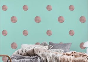 Marbled Agate Wall Mural Happy Polka Dots Rose Gold 1 Wall Mural Wallpaper Children