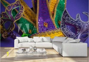 Mardi Gras Wall Mural Mardi Gras Carnival Mask Purple Background Tradition