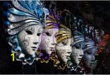 Mardi Gras Wall Mural Row Of Venetian Masks In Gold and Blue Wall Mural • Pixers