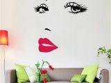 Marilyn Monroe Murals Hot Pink Charm Lips Eye Marilyn Monroe Vinyl Wall Stickers Art Mural