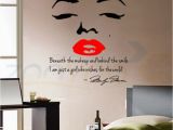 Marilyn Monroe Wall Murals Marilyn Monroe Wall Decal Art Home Decor Quote Face Red Lips Wall