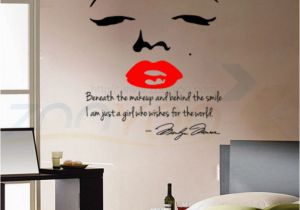 Marilyn Monroe Wall Murals Marilyn Monroe Wall Decal Art Home Decor Quote Face Red Lips Wall