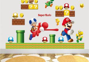 Mario Brothers Wall Mural Hot Sale New Cartoon Wall Sticker Super Mario Bros Vinyl Removable Decals Kids Nursery Wall Sticker Decoration Wall Sticker Decoration Art From