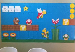 Mario Kart Wall Mural Super Mario Birthday themed Backdrop Made From Construction