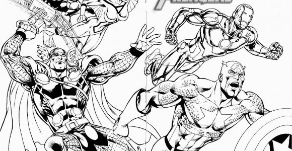 Marvel Characters Coloring Pages Marvel Superheroes Avengers In Action Coloring Page for Kids