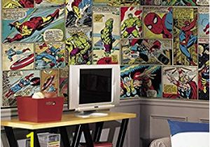 Marvel Comic Book Wall Mural Fablon Fab Ic Adhesive Grey Amazon