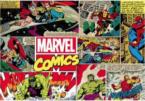 Marvel Comic Book Wall Mural Marvel Retro Ic Covers 2 76m X 190cm Matte Wall Mural