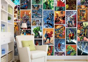 Marvel Comic Wall Mural Großhandel Klassische Marvel Ics Wallpaper Spiderman Iron Man Batman Mural Individuelle 3d Bilder Für Kinder Jungen Schlafzimmer Kindergarten