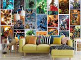 Marvel Comic Wall Mural Großhandel Klassische Marvel Ics Wallpaper Spiderman Iron Man Batman Mural Individuelle 3d Bilder Für Kinder Jungen Schlafzimmer Kindergarten